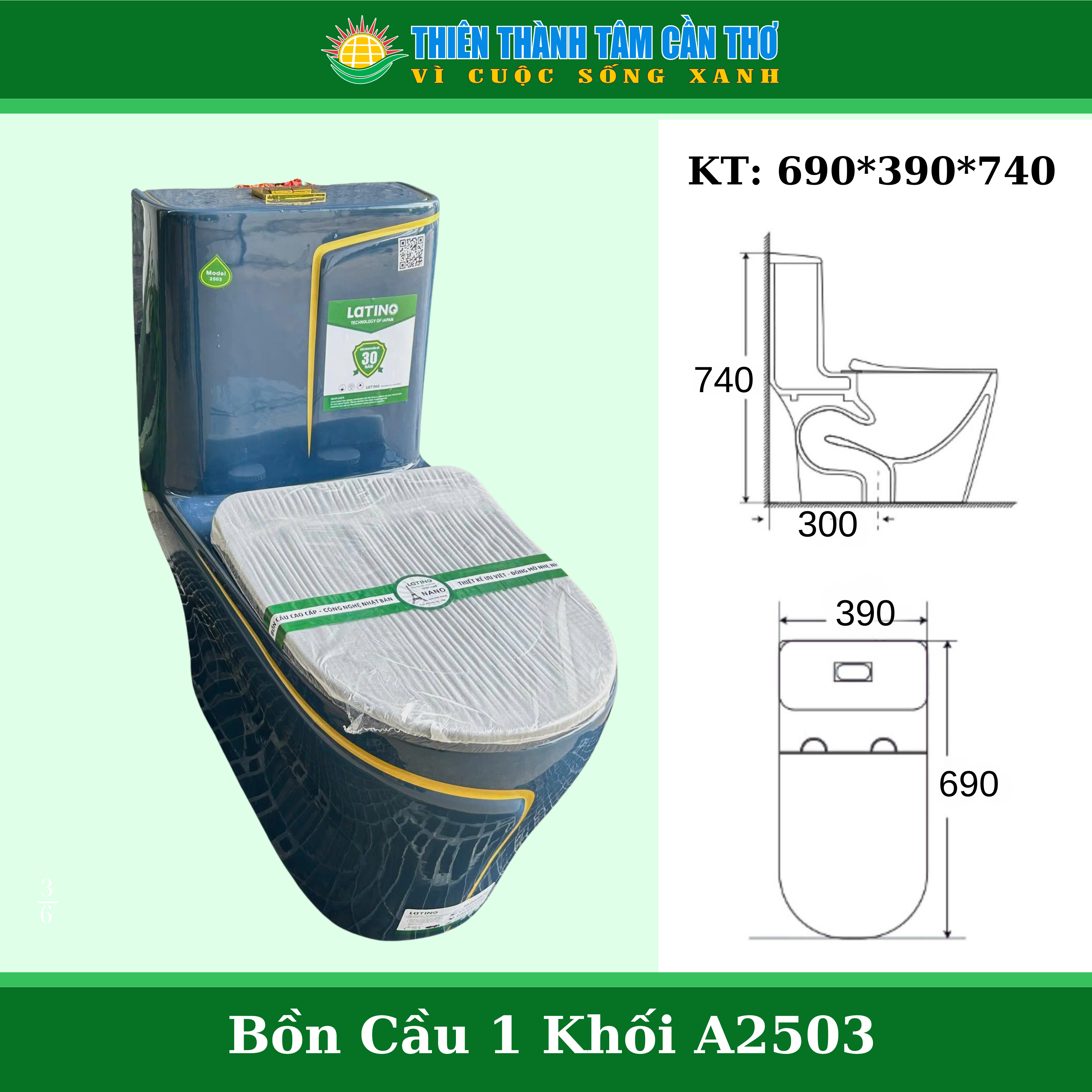 Bồn cầu 1 khối Lating A2503